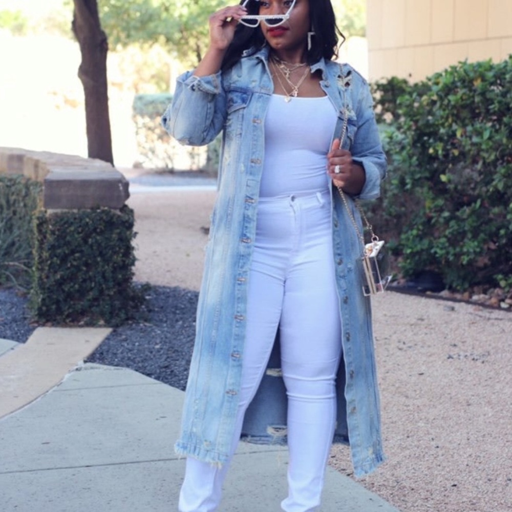 Stylish Long Denim Jacket